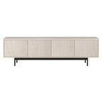 Meuble TV bas pour téléviseurs jusqu'à 75" – Noir veiné / Blanc / Aulne Blanc, 176,5 cm L
