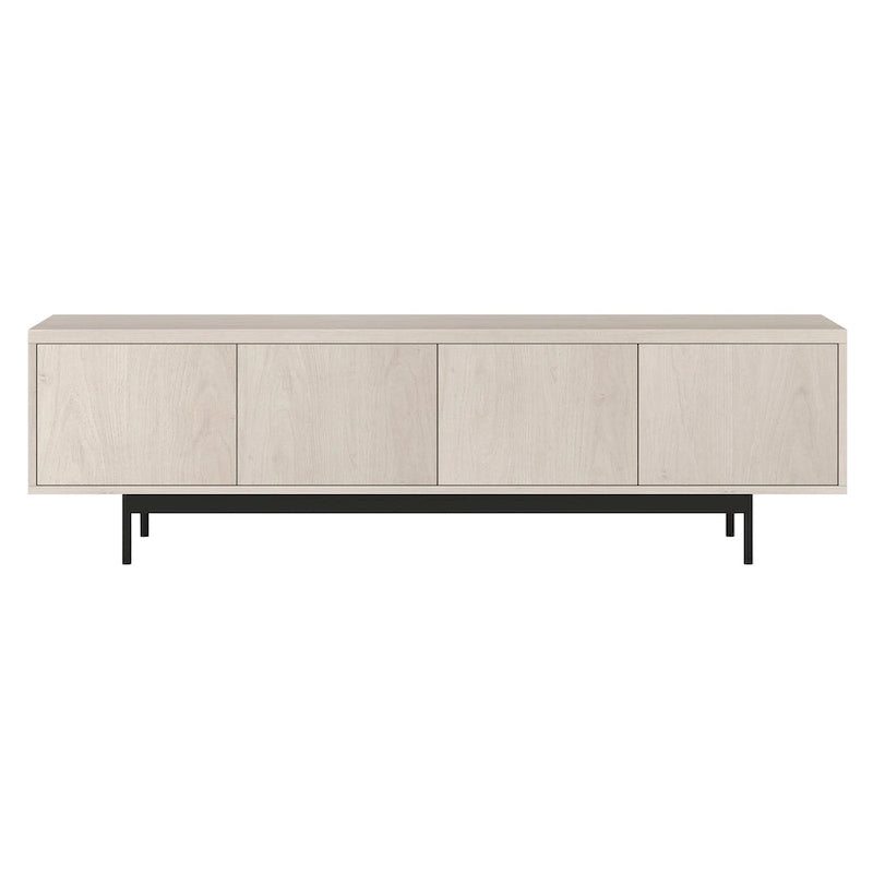 Meuble TV bas pour téléviseurs jusqu'à 75" – Noir veiné / Blanc / Aulne Blanc, 176,5 cm L