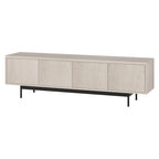 Meuble TV bas pour téléviseurs jusqu'à 75" – Noir veiné / Blanc / Aulne Blanc, 176,5 cm L