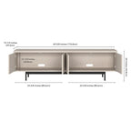 Meuble TV bas pour téléviseurs jusqu'à 75" – Noir veiné / Blanc / Aulne Blanc, 176,5 cm L