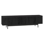 Meuble TV bas pour téléviseurs jusqu'à 75" – Noir veiné / Blanc / Aulne Blanc, 176,5 cm L