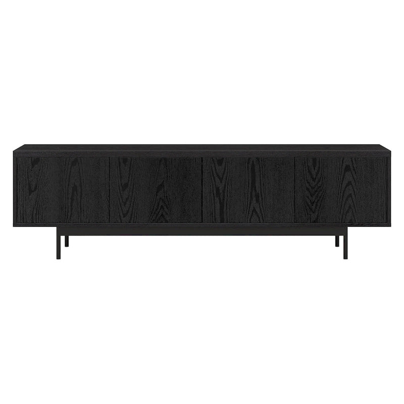 Meuble TV bas pour téléviseurs jusqu'à 75" – Noir veiné / Blanc / Aulne Blanc, 176,5 cm L