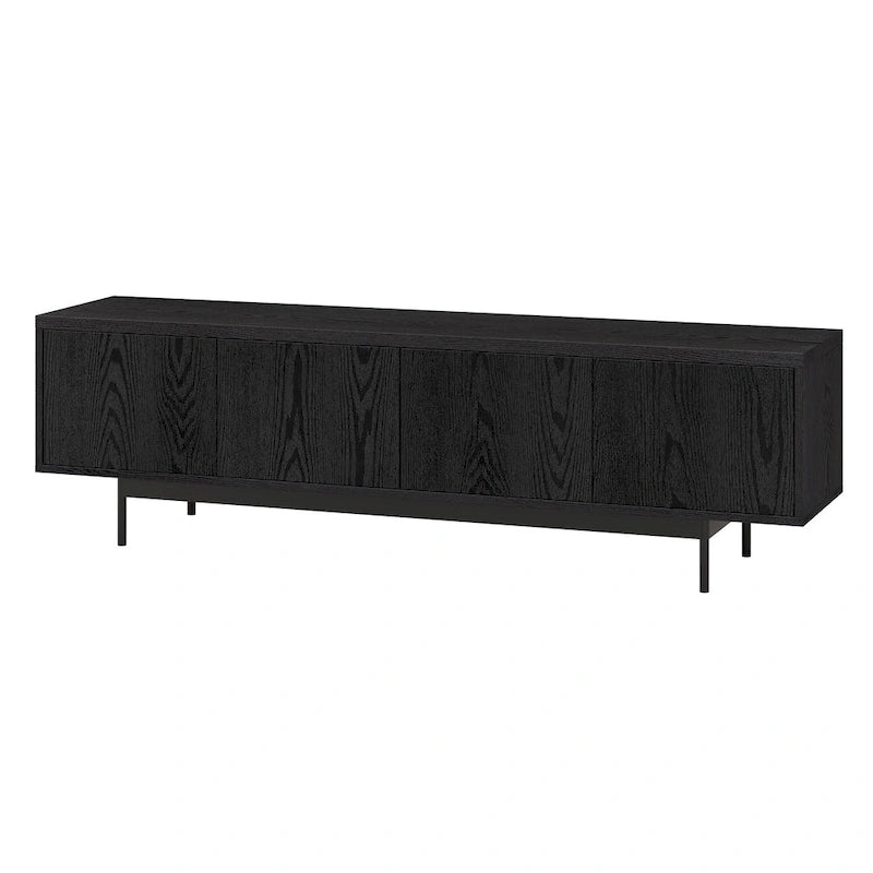 Meuble TV bas pour téléviseurs jusqu'à 75" – Noir veiné / Blanc / Aulne Blanc, 176,5 cm L
