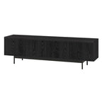 Meuble TV bas pour téléviseurs jusqu'à 75" – Noir veiné / Blanc / Aulne Blanc, 176,5 cm L