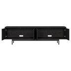 Meuble TV bas pour téléviseurs jusqu'à 75" – Noir veiné / Blanc / Aulne Blanc, 176,5 cm L