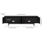 Meuble TV bas pour téléviseurs jusqu'à 75" – Noir veiné / Blanc / Aulne Blanc, 176,5 cm L