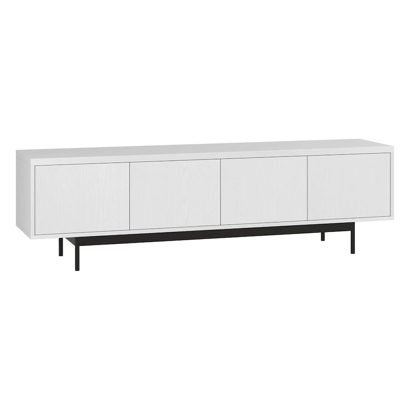 Meuble TV bas pour téléviseurs jusqu'à 75" – Noir veiné / Blanc / Aulne Blanc, 176,5 cm L