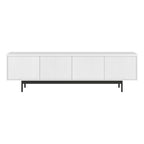 Meuble TV bas pour téléviseurs jusqu'à 75" – Noir veiné / Blanc / Aulne Blanc, 176,5 cm L