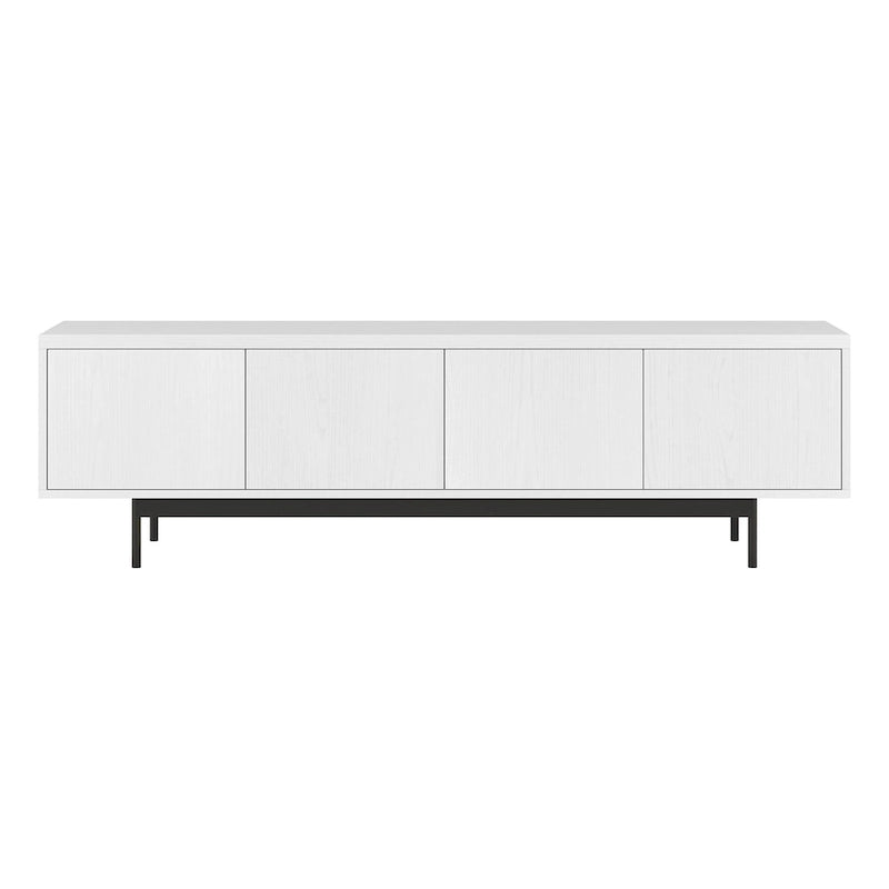 Meuble TV bas pour téléviseurs jusqu'à 75" – Noir veiné / Blanc / Aulne Blanc, 176,5 cm L