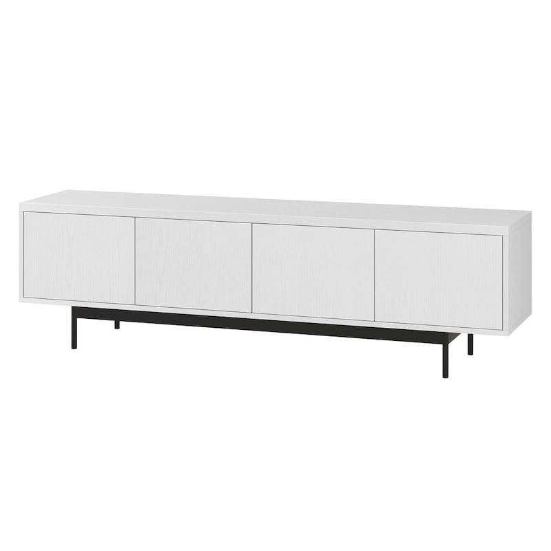 Meuble TV bas pour téléviseurs jusqu'à 75" – Noir veiné / Blanc / Aulne Blanc, 176,5 cm L