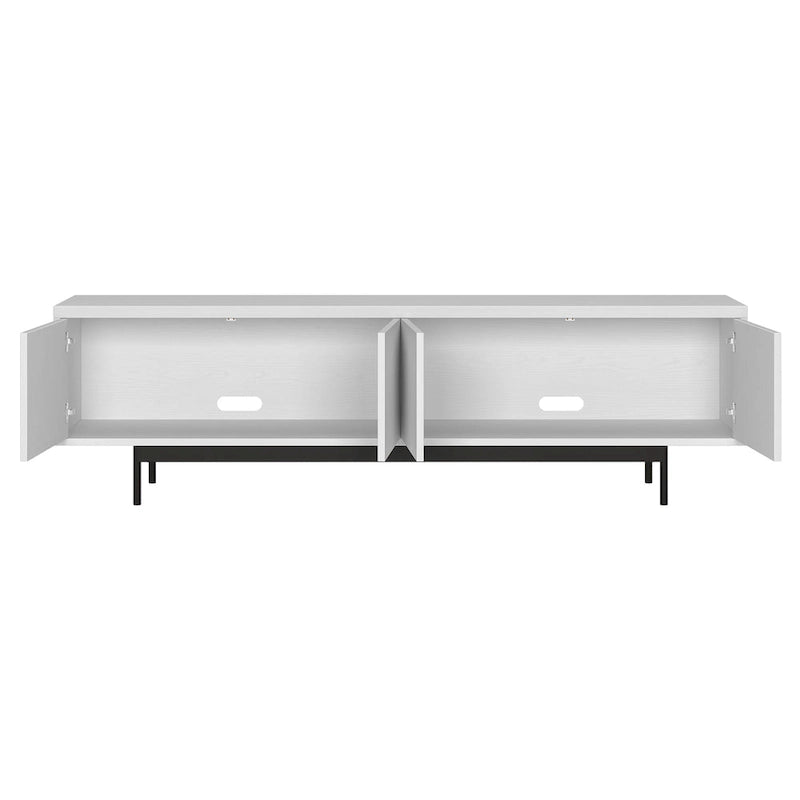 Meuble TV bas pour téléviseurs jusqu'à 75" – Noir veiné / Blanc / Aulne Blanc, 176,5 cm L