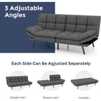Canapé convertible futon gris/noir, 2 places