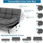 Canapé convertible futon gris/noir, 2 places