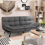 Canapé convertible futon gris/noir, 2 places