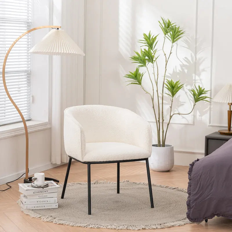 Fauteuil à accoudoirs Boucle Barrel – Gris / Blanc / Gris clair / Jaune / Vert / Orange, une place