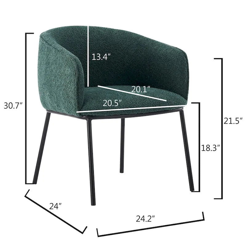 Fauteuil à accoudoirs Boucle Barrel – Gris / Blanc / Gris clair / Jaune / Vert / Orange, une place