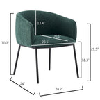 Fauteuil à accoudoirs Boucle Barrel – Gris / Blanc / Gris clair / Jaune / Vert / Orange, une place