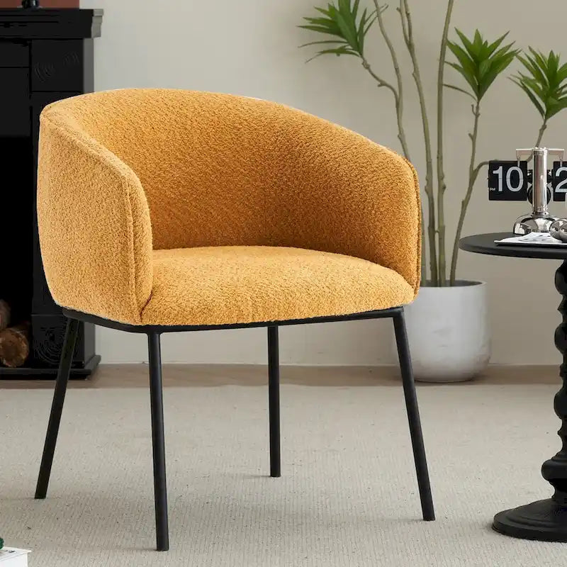 Fauteuil à accoudoirs Boucle Barrel – Gris / Blanc / Gris clair / Jaune / Vert / Orange, une place