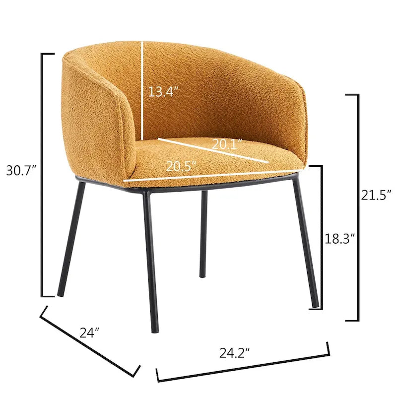 Fauteuil à accoudoirs Boucle Barrel – Gris / Blanc / Gris clair / Jaune / Vert / Orange, une place