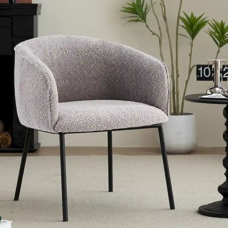 Fauteuil à accoudoirs Boucle Barrel – Gris / Blanc / Gris clair / Jaune / Vert / Orange, une place