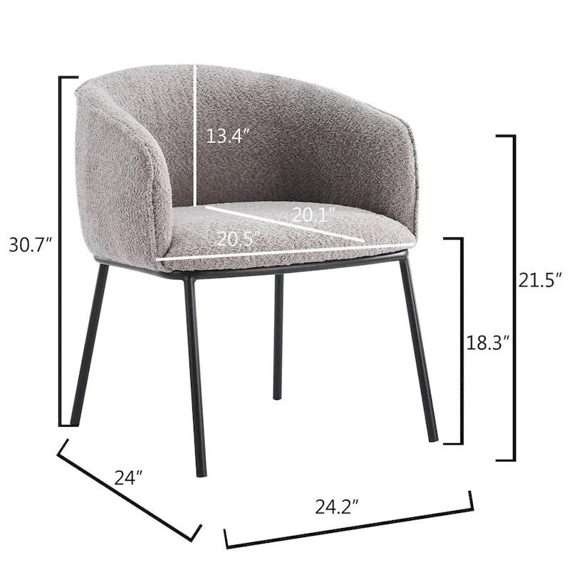 Fauteuil à accoudoirs Boucle Barrel – Gris / Blanc / Gris clair / Jaune / Vert / Orange, une place