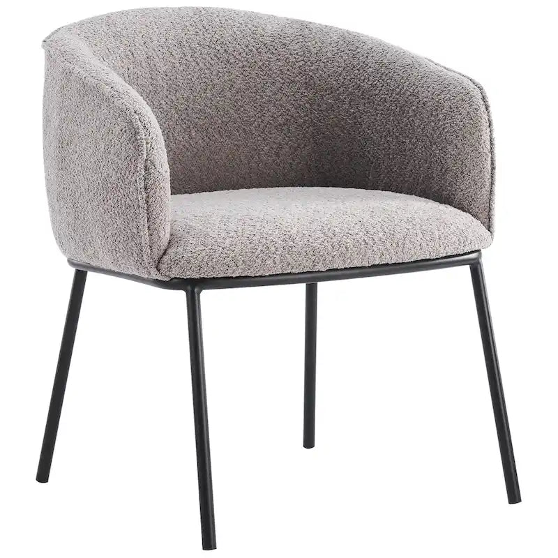 Fauteuil à accoudoirs Boucle Barrel – Gris / Blanc / Gris clair / Jaune / Vert / Orange, une place