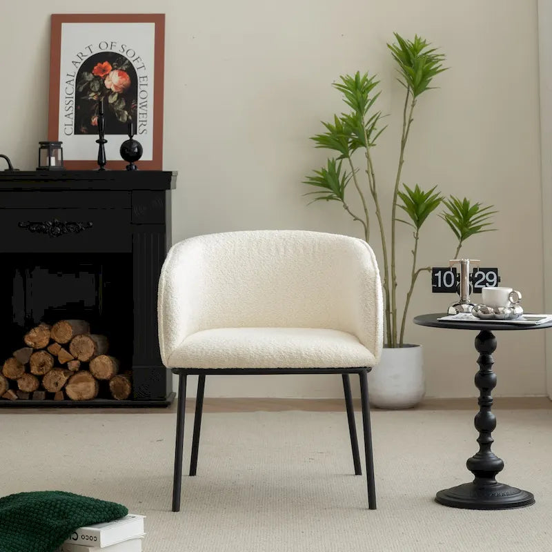 Fauteuil à accoudoirs Boucle Barrel – Gris / Blanc / Gris clair / Jaune / Vert / Orange, une place
