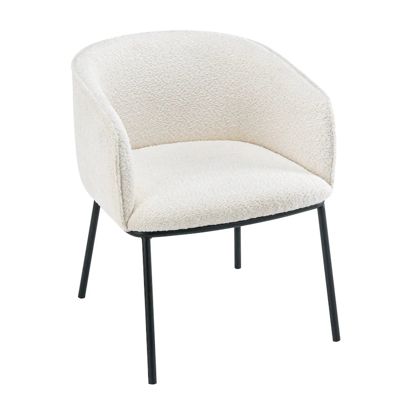 Fauteuil à accoudoirs Boucle Barrel – Gris / Blanc / Gris clair / Jaune / Vert / Orange, une place