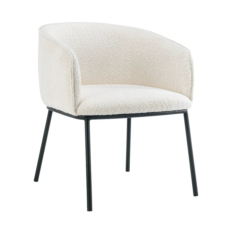 Fauteuil à accoudoirs Boucle Barrel – Gris / Blanc / Gris clair / Jaune / Vert / Orange, une place