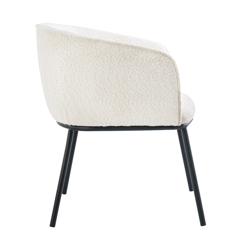 Fauteuil à accoudoirs Boucle Barrel – Gris / Blanc / Gris clair / Jaune / Vert / Orange, une place