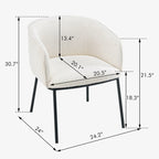 Fauteuil à accoudoirs Boucle Barrel – Gris / Blanc / Gris clair / Jaune / Vert / Orange, une place