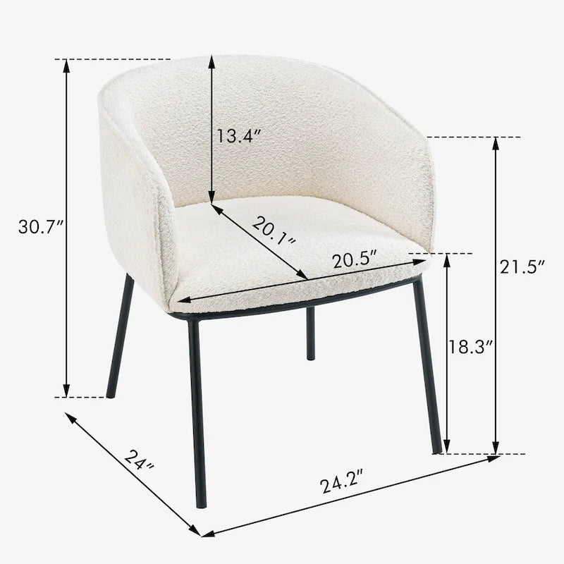 Fauteuil à accoudoirs Boucle Barrel – Gris / Blanc / Gris clair / Jaune / Vert / Orange, une place