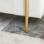 Banc de rangement en velours avec pieds en métal doré, Beige / Vert / Blanc, Siège individuel