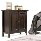 Armoire basse de rangement transitoire avec 2 portes – Brun foncé / Gris vieilli / Brun hickory