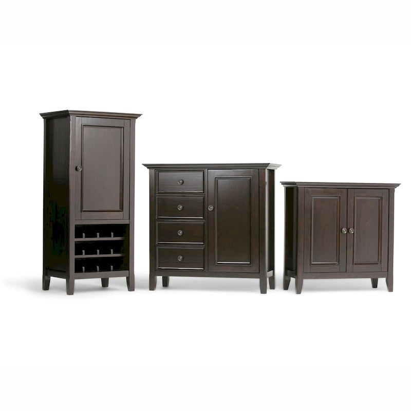 Armoire basse de rangement transitoire avec 2 portes – Brun foncé / Gris vieilli / Brun hickory