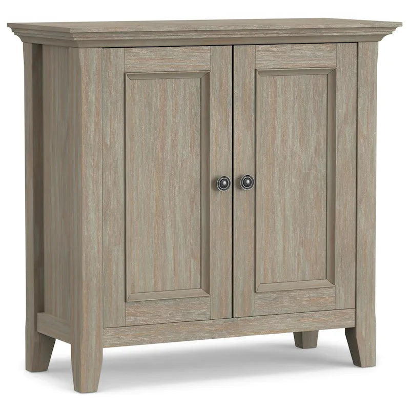 Armoire basse de rangement transitoire avec 2 portes – Brun foncé / Gris vieilli / Brun hickory