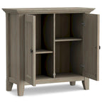 Armoire basse de rangement transitoire avec 2 portes – Brun foncé / Gris vieilli / Brun hickory