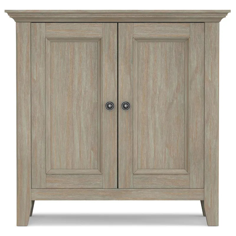 Armoire basse de rangement transitoire avec 2 portes – Brun foncé / Gris vieilli / Brun hickory