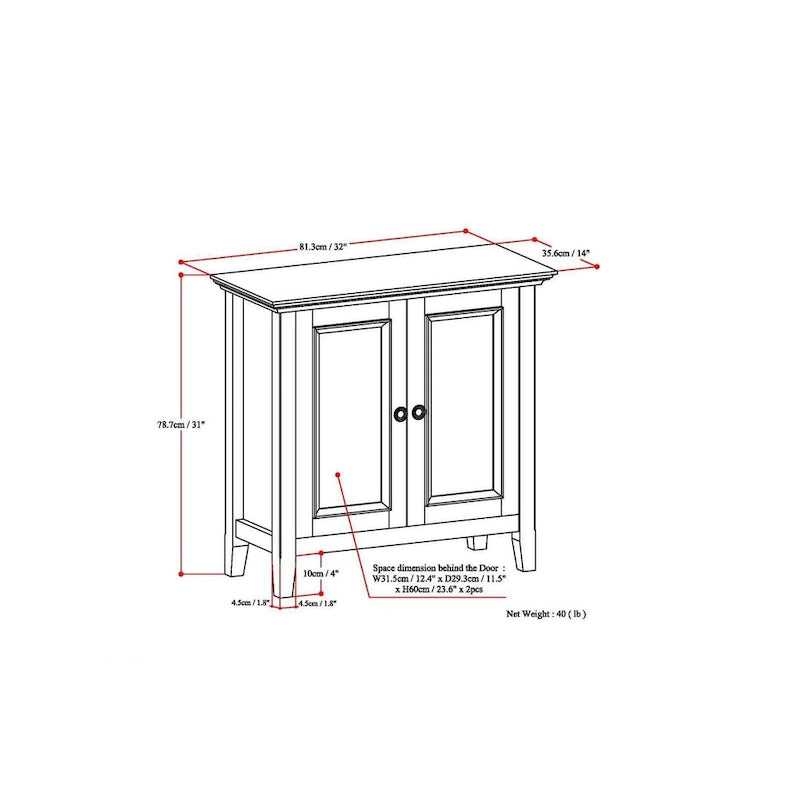 Armoire basse de rangement transitoire avec 2 portes – Brun foncé / Gris vieilli / Brun hickory