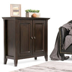 Armoire basse de rangement transitoire avec 2 portes – Brun foncé / Gris vieilli / Brun hickory