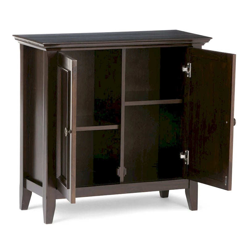 Armoire basse de rangement transitoire avec 2 portes – Brun foncé / Gris vieilli / Brun hickory