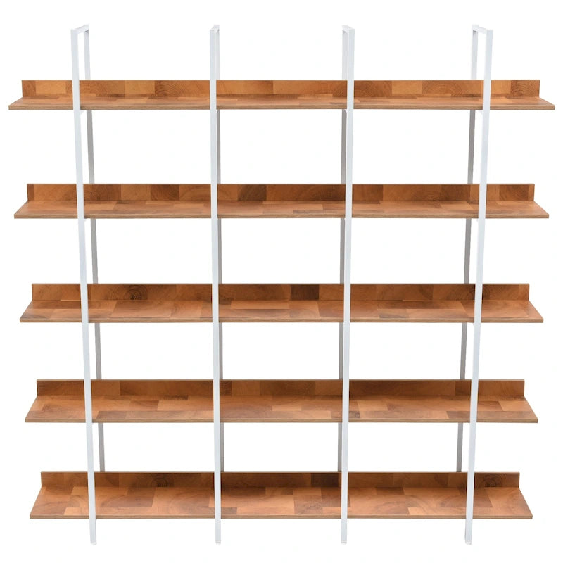Étagère ouverte à 5 niveaux, style industriel, plusieurs coloris, MDF et acier