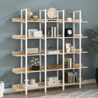 Étagère ouverte à 5 niveaux, style industriel, plusieurs coloris, MDF et acier