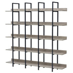 Étagère ouverte à 5 niveaux, style industriel, plusieurs coloris, MDF et acier