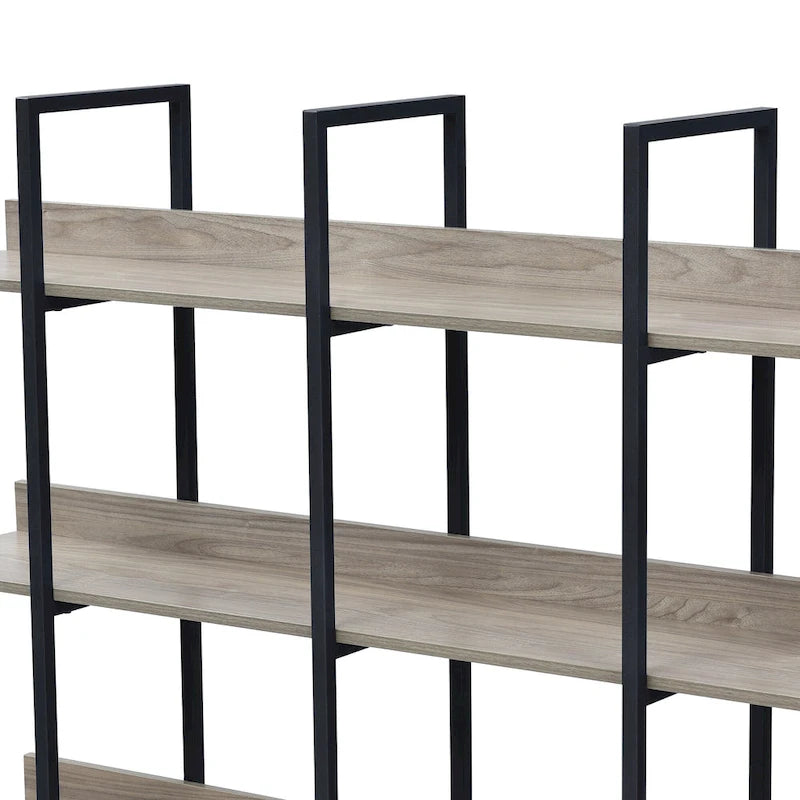 Étagère ouverte à 5 niveaux, style industriel, plusieurs coloris, MDF et acier