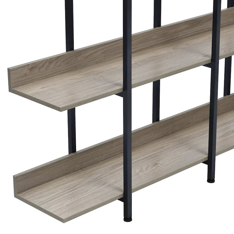 Étagère ouverte à 5 niveaux, style industriel, plusieurs coloris, MDF et acier