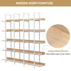 Étagère ouverte à 5 niveaux, style industriel, plusieurs coloris, MDF et acier