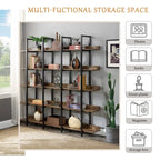 Étagère ouverte à 5 niveaux, style industriel, plusieurs coloris, MDF et acier