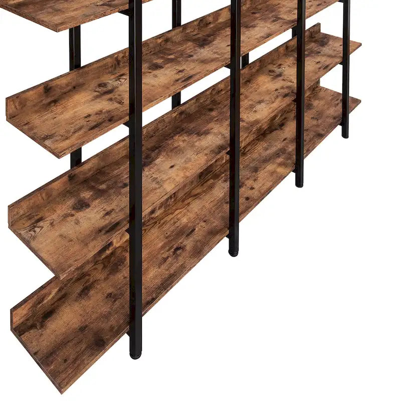 Étagère ouverte à 5 niveaux, style industriel, plusieurs coloris, MDF et acier