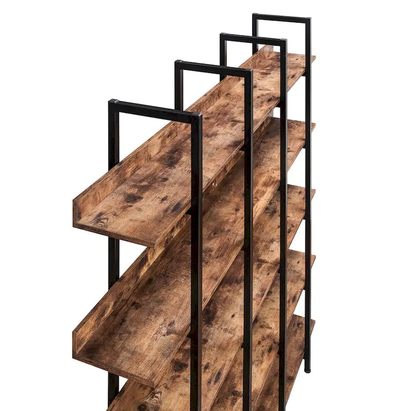 Étagère ouverte à 5 niveaux, style industriel, plusieurs coloris, MDF et acier
